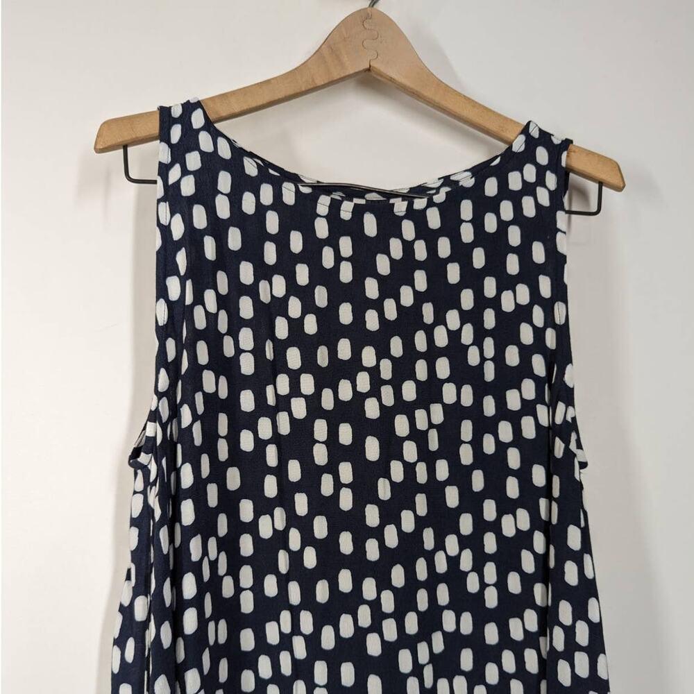 Mister Zimi Sleeveless High Low Shift Dress Navy Print Size 10 AU 6 US Preowned - Picture 6 of 7